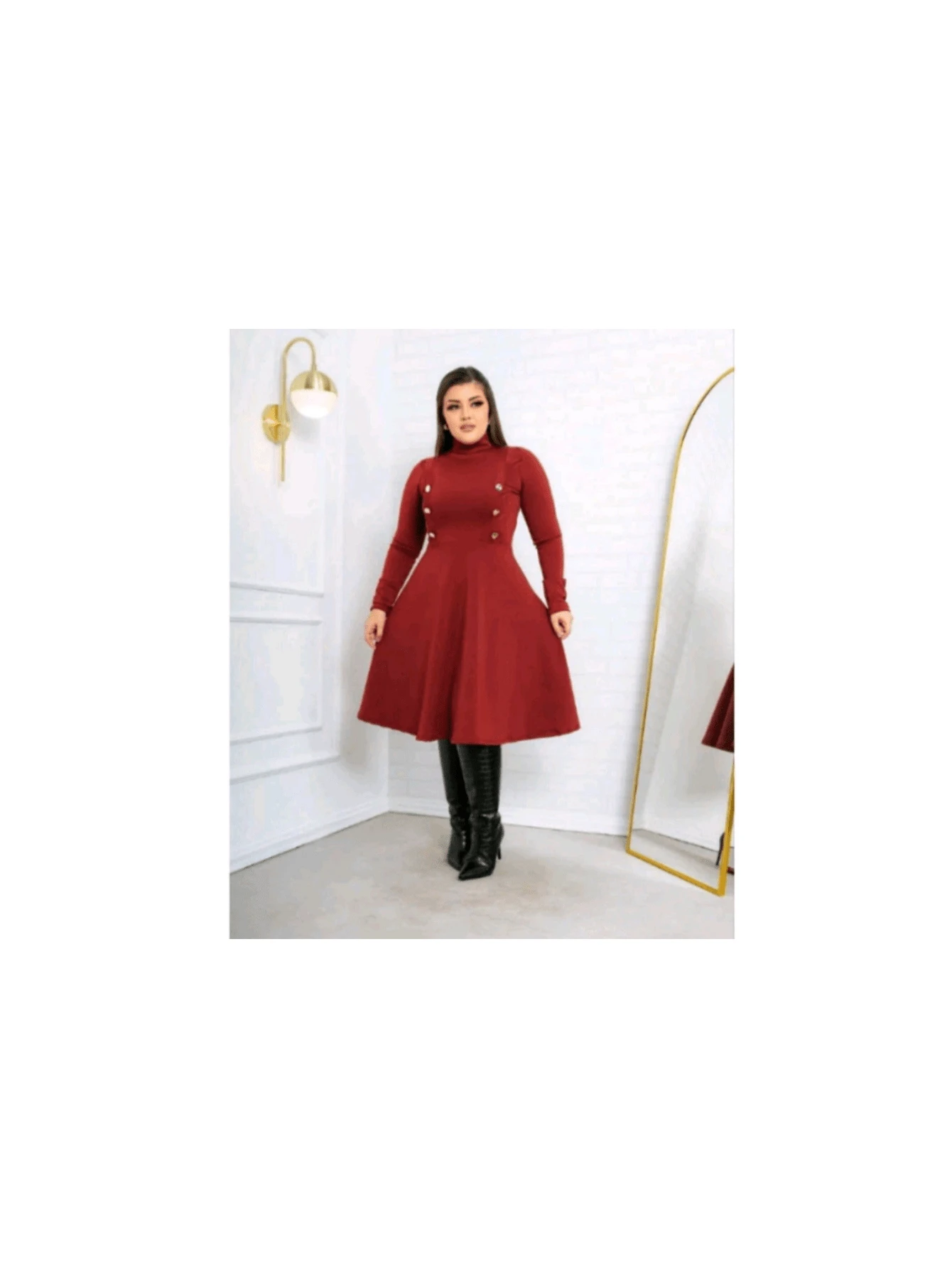 Vestido Moda Evangélica Social Manga Longa Rodado Plus Size Preto Golá Alta Godê