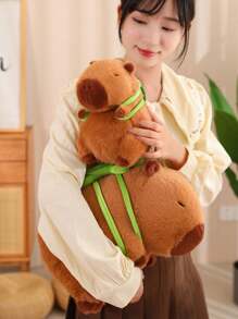 1pc Capybara Plush Toy, Cute Water Deer Figure Stuffed Animal Doll