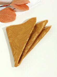1pc Men's Fashion Thick Handkerchief Necktie With Embroidered Leaf & Plant Pattern, Suitable For Parties And Vacations
