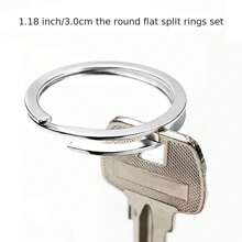 40 Chiếc Phẳng Vòng Chìa Khóa Kim Loại Móc Khóa Nhẫn Chia Keyrings Phẳng Nhẫn Cho Nhà Xe Văn Phòng Chìa Khóa Đính Kèm - 40 Cái-Bạc - Xem 7