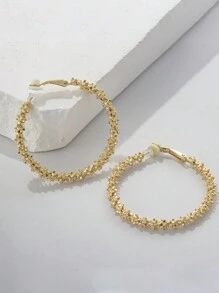 1 Cặp khuyên tai vòng kẹp cỡ lớn phong cách cổ điển, khuyên tai không xỏ khuyên phong cách Punk, trang sức dự tiệc - vòng tròn - Xem 3