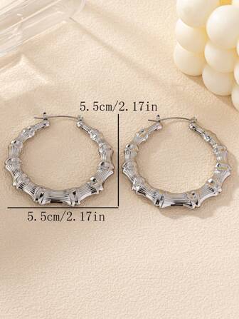 1 par Fashionabel Trendigt: Utskurna Detaljer Bambujoint Örhängen