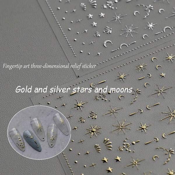 5D Embossed Moon Star Nail Art Stickers - Self-Adhesive Nail Art Decals For Stunning Nail Art Decoration DIYadesivi unghie
stickers unghie
adesiv nail art adesivi unghie
stickers unghie
adesiv nail art