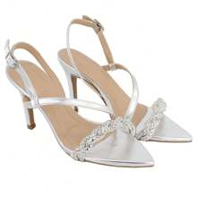 Women Heeled Sandals - 銀色 - 查看 1