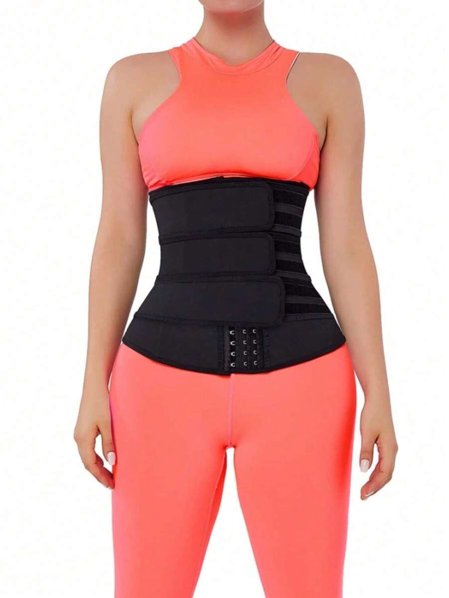 1pc Ladies' Tightening & Abdominal Supporting Waist Belt For Protecting Waist - Black - View 1