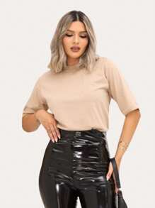 Kit Camiseta Básica Feminina Com 3 Tshirt Dia a Dia Moda Blogueira Virginina CeA Manga Oversized Zaraa em Algodão Premium Dia dos Namorados - Verde Menta - Visão 4