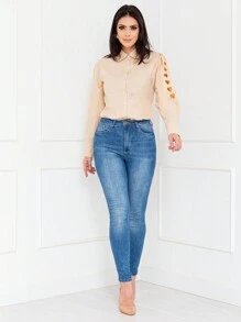 Women Blouses - Màu be - Xem 5