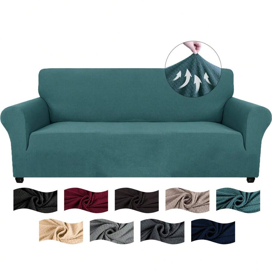 YSTYLE Sofa Cover 1/2/3/4 Seater With Armrest, Stretch Sofa Cover Non-Slip, Modern Sofa Cover For Dogs Pets, Breathable Couch Cover With Elastic Bottom - Royal Blue - View 1