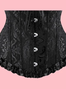 Corsé estilo palacio con ballenas para dar forma a la cintura y levantar el busto, parte superior moldeadora de jacquard sexy, adecuado para usar con un vestido, para Halloween