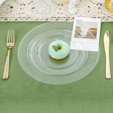20pcs assiettes plastiques transparentes résistantes, disponibles en 19cm/29cm, réutilisables après lavage, conviennent pour les fêtes, gâteaux, bonbons, snacks, dîners et activités extérieures