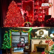 JMEXSUSS 100 LED Red & Green Christmas Lights Plug In, Christmas String Lights Indoor, 33ft Connectable Color Changing Christmas Lights Outdoor For Christmas Party Decor - Red to Green - View 7