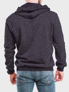 Men Hoodies - 深灰色 - 查看 2