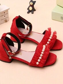 Bé Gái Giày Sandal Công Chúa Học Sinh Giày Cao Gót Giày Khiêu Vũ Trẻ Em Cha Mẹ-Con Giày Trẻ Trung Và Lớn 2024 Mùa Hè Mới mẫu Magic Thỏ Dễ Thương - Đỏ - Xem 4