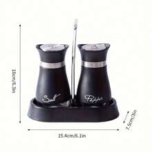 2件套胡椒盐瓶套装，带稳定支架的香料瓶套装，香料瓶，非常适合厨房调味和储存，厨房用品，实用厨房装饰，感恩节圣诞节礼物，学校用品