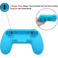 2pcs Blue & Red Game Controllers Grip Compatible With Switch OLED/Switch JoyCon (Controllers Not Included) - Blue X1 Red X1 - View 6