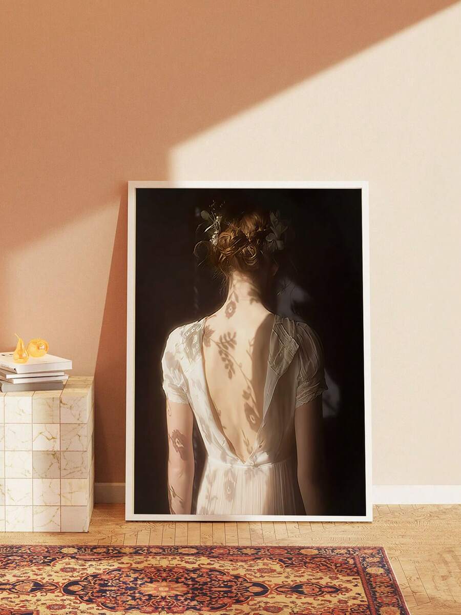 1入北歐女孩帆布牆藝術品-現代客廳、浴室、臥室牆壁裝飾-完美家居裝飾,無鏡框 - 彩色 - 查看 1