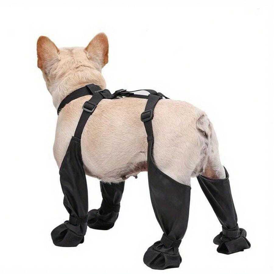 防水調節犬靴-透氣鞋子適用於戶外散步-法國鬥牛犬鞋子-寵物爪子保護器