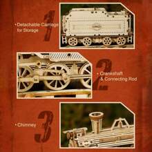 Robotime Robotime Puzzle 3D Express Locomotive à vapeur en bois - Kit de construction de modèle - Cadeau d'anniversaire de Noël pour adolescents et adultes