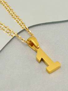 1piece Gold Plated Stainless Steel 0-9 Number Pendant Necklace For Women Men Daily Wear