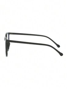 1pair Women's Black Circular Pc Frame Non-Prescription Glasses, Suitable For Daily Wear Clear Glasses Accessories Glasses Accessories For Women - 黑色 - 查看 4