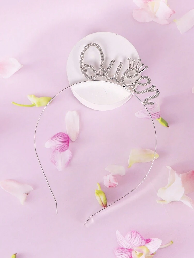 Rose Gold Birthday Queen Sash & Tiara Set - Glitter Crystal Headband For Girls & Women - Party Favors & Decorations | Buy Now With Express International Delivery