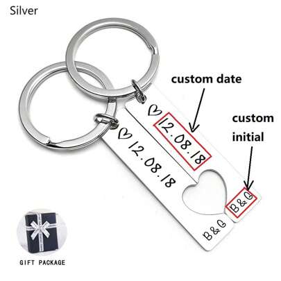 Chaveiro Personalizado para Casal, Presente Personalizado para Namorado(a), Chaveiro Combinando, Presente de Aniversário de Namoro, Presente do Dia dos Namorados/Aniversário, Estiloso, Moda de Outono, Simples, Casual, Vintage, Personalizado, Único, Presente Ideal para Ele, Namorada, Mãe, Família, Amigos, Filha, Ela, Namorado, Pai, Filho, Animais de Estimação, Avós, para Aniversários, Dia dos Namorados, Dia das Mães, Aniversário, Formatura, Uso Diário, Casamentos, Baile de Formatura, Dia dos Pais, Festa