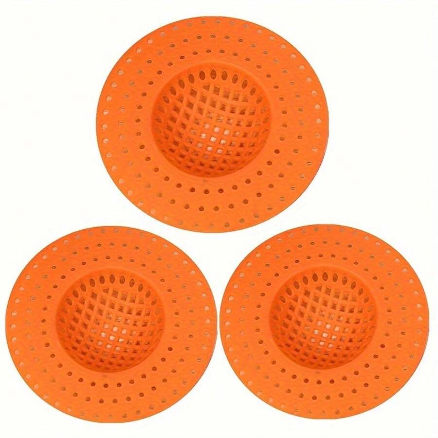 3pcs Household Kitchen Sink Bathroom Floor Drain Filter Mesh, Sewer