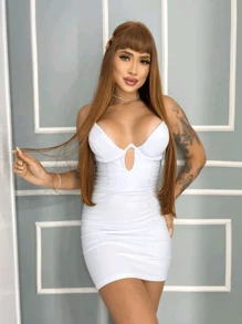 Women Dresses - 白色 - 查看 1