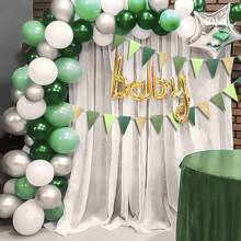 1pc Golden Green Triangle Banner Decoration Greenery Party Supplies Bunting Signs For New Years Birthday Classroom Anniversary Decoration Graduation Flags,Christmas - Green - View 2