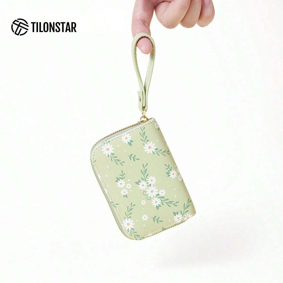 TWW155新款时尚小菊花女士收纳零钱包短款钱包女生风琴多卡位卡包