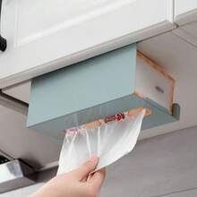 易於組織！廚房掛牆式鐵質紙巾架,無需鑽孔,適用於紙巾、餐巾和濕巾 - 白色 - 查看 2