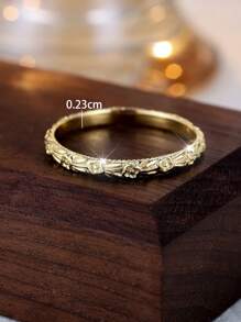 1 Miếng Thanh tú & Cao quý Bạc nguyên chất Mạ vàng Hoa Nhẫn , Tuyệt vời Đối với Của phụ nữ Ngày đêm , Buổi tiệc Và Quà sinh nhật - Vàng - Xem 5