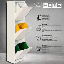 Well Home Mobiliario & Decoración Lixeira De Reciclagem Com 3 Compartimentos De Metal, 3x17l (51l) Branco Fosco - Branco - Ver 4