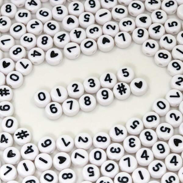 100/200/300/400/500/1000 Piezas Cuentas Sueltas Redondas Acrílicas Negras De 4x7 Mm Con Letras A-z Mezcladas Para Hacer Pulseras, Collares, Llaveros Y Suministros De Artesanía Para La Elaboración De Joyas Para Pequeñas Empresas.