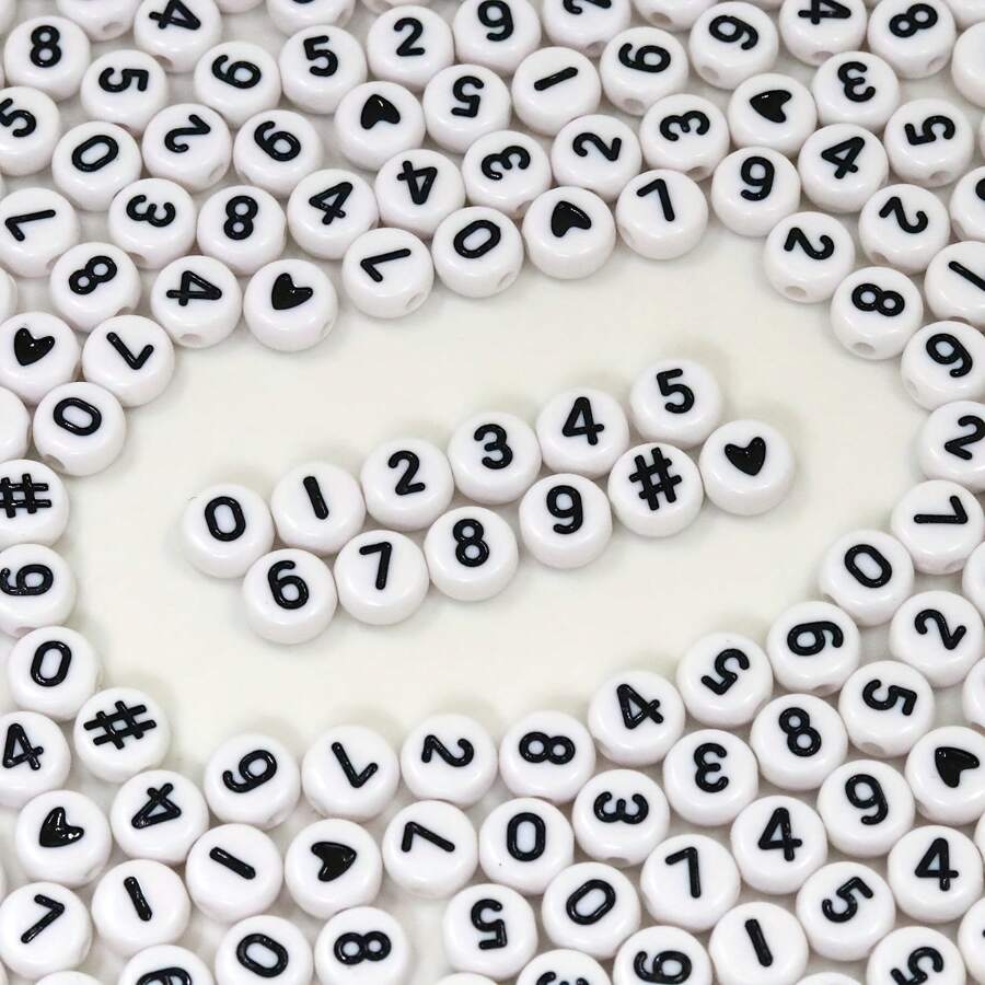 100/200/300/400/500/1000Pcs 4x7mm Round Acrylic Black Letter Beads A-Z Mixed Loose Beads For DIY Bracelets Necklaces Keychains Small Business Jewelry Making Craft Supplies