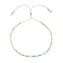 1 pieza Pulsera con cuentas pequeñas para mujer, joyería simple, pulsera de cuentas Delica con cuerda, joyería de moda