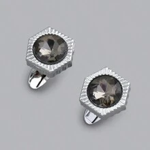 Một đôi Của Sang trọng Khuy măng sét , Nam Áo sơ mi Với , Sành điệu Kim loại Khuy măng sét , Lễ cưới Phụ kiện , Nam Làm Việc  Phụ kiện Đối với Bố - Nhiều màu - Xem 16