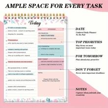 Trees To Do List Notepad - To Do List Notebook For Work With 52 Sheets, 9.8" X 6.7" Undated Daily Planner With Hourly Schedule For Task Management Back To School - Pink - View 5