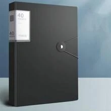 1pc Transparent A4 Size Loose-Leaf Folder For Storing Certificates, Physical Exam Records And Other Documents Back To School,School Supplies - Black - View 14