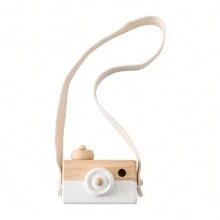 1pc Cute Baby Wooden Sling Camera, White Magical Transforming Visual Stress Relieving Toy Perfect For Newborns Or Early Education - White - View 2