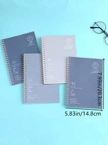 4 pièces Carnet En Spirale Pour Étudiants , Style Simple
