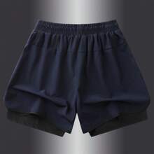 Women's Summer Sports Running Shorts With Quick-Drying Inner Lining, 2 In 1 Design Training Shorts Tights Gym Printed Leggings Women Boxer Shorts