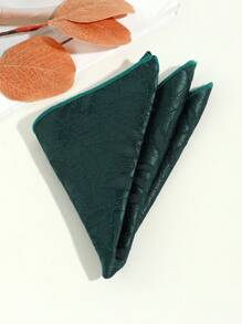 1pc Men's Fashion Thick Handkerchief Necktie With Embroidered Leaf & Plant Pattern, Suitable For Parties And Vacations