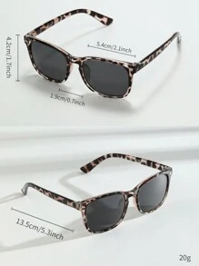 1 pieza Gafas de conducción vintage informales de marco pequeño para hombres y mujeres, con 2 accesorios de metal decorativos, en negro, carey, leopardo, gris claro, gris oscuro; adecuadas para vacaciones, viajes al trabajo, playa, viajes, caza, todo el año, verano de vacaciones en la playa, al aire libre, viajes