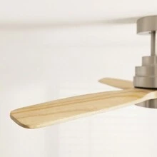 Create Ventilateur de plafond 40W silencieux Ø132 cm, Niquel- WIND STYLANCE - Bois naturel - Voir 7