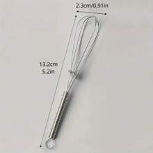 1 Pc Stainless Steel Hand Whisk Household Hand-Held And Face Spring Whisk Kitchen Baking Tools Stainless Steel Manual Egg Beater - Grey - View 4