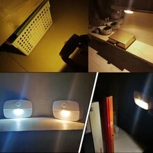 1入組電池盒供電的LED迷你夜燈，室內照明紅外感應燈，適用於樓梯、櫥櫃、浴室、夜間照明（不包括電池） - 彩色 - 查看 4
