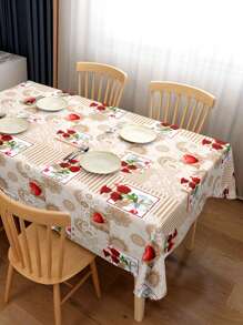 One Rose Heart Shaped Design Tablecloth, American Style PVC Rectangle Waterproof Oil-Proof Wash-Free Heat-Resistant Wear-Resistant Anti-Scratch Cloth Tablecloth Tea Tablecloth Table Mat Multi-Functional Cover Cloth High-Grade Sense Suitable For Living Room Home Restaurant Hotel Use.