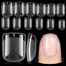 Puntas de uñas de imitación cuadradas extra cortas, conjunto de 120 piezas de puntas de uñas de acrílico mate suave pre-archivadas, puntas de uñas de gel suave preformadas para cubrir la uña completa en 12 tamaños de Gel X puntas de uñas falsas para principiantes y suministros de uñas para salón uñas falsas uña falsa uña acrílica