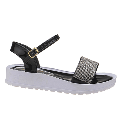 Sandália Infantil Feminina  Birken Preta Com Strass